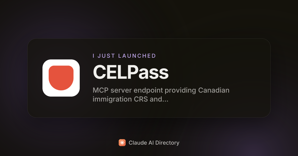 CELPass launched on Claude AI Directory