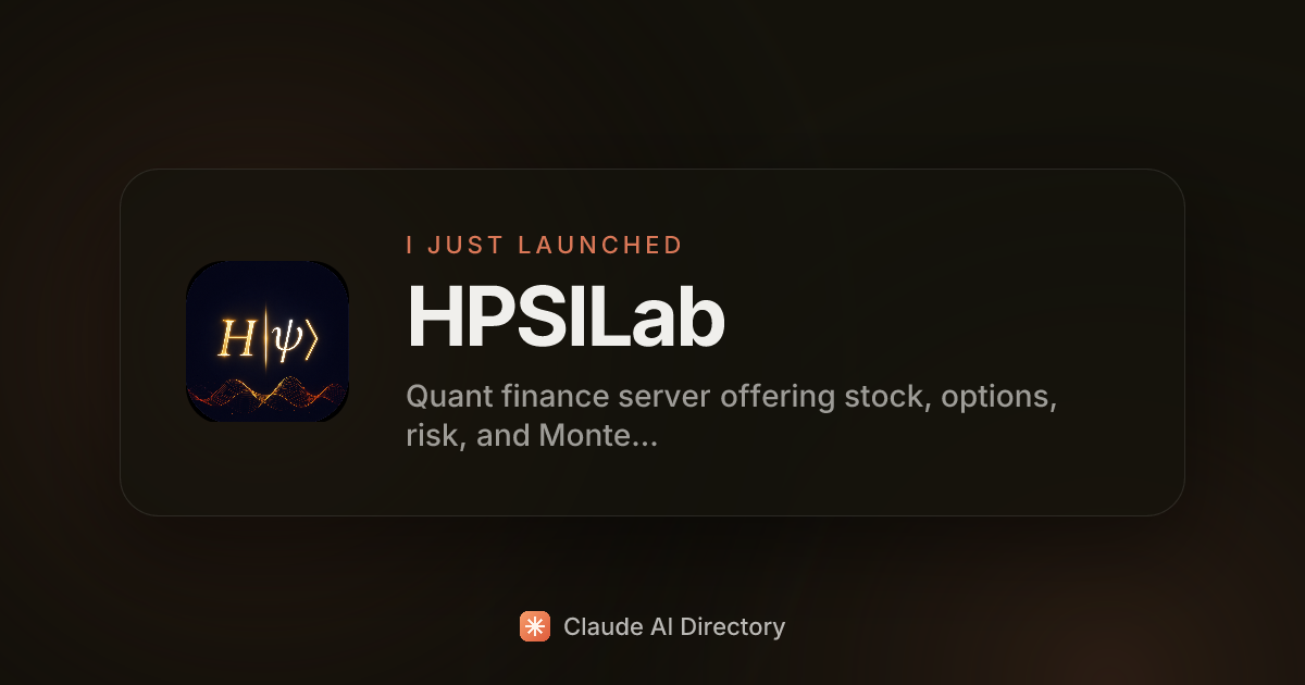 HPSILab launched on Claude AI Directory