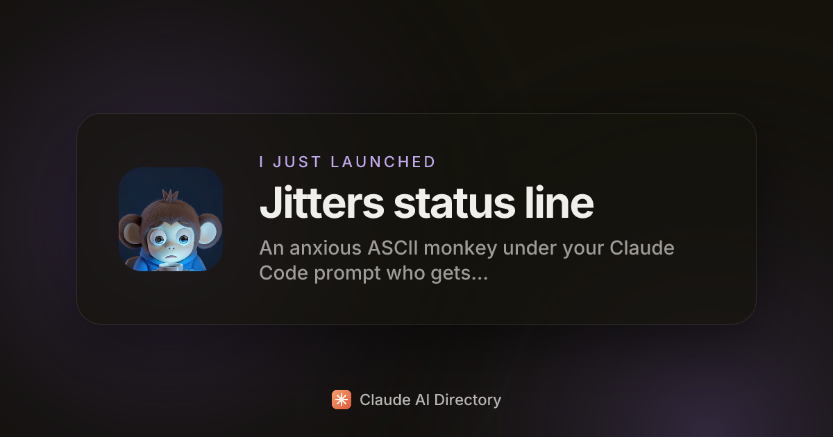 Jitters status line launched on Claude AI Directory