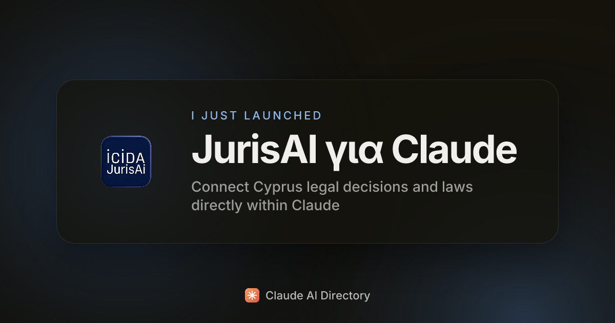 JurisAI για Claude launched on Claude AI Directory