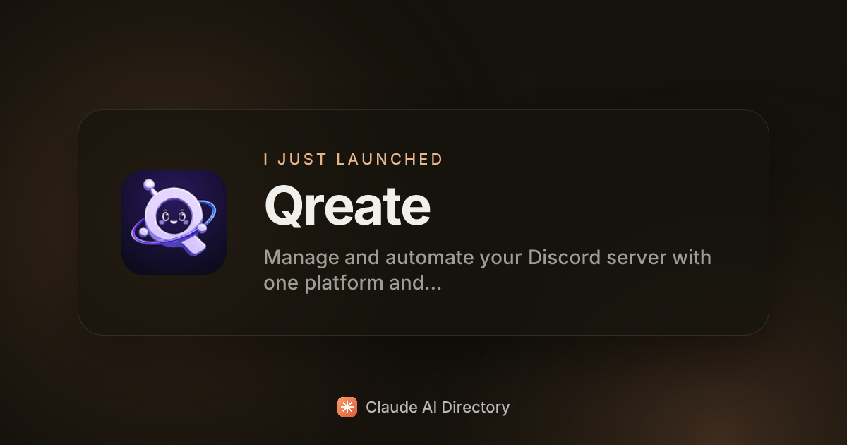 Qreate launched on Claude AI Directory