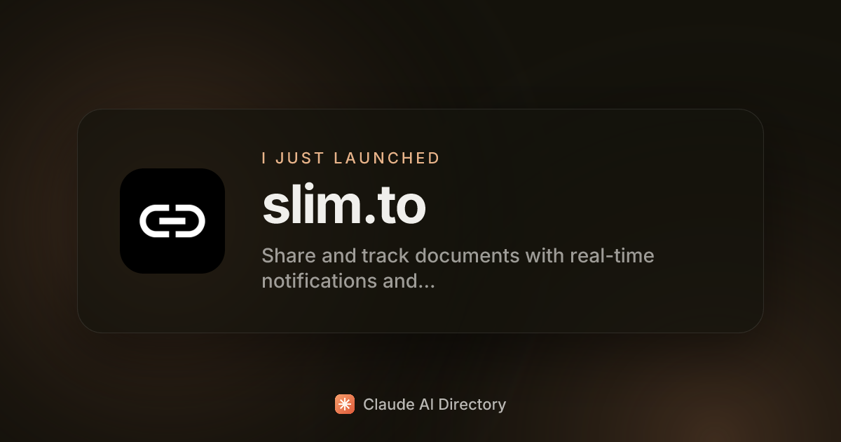 slim.to launched on Claude AI Directory