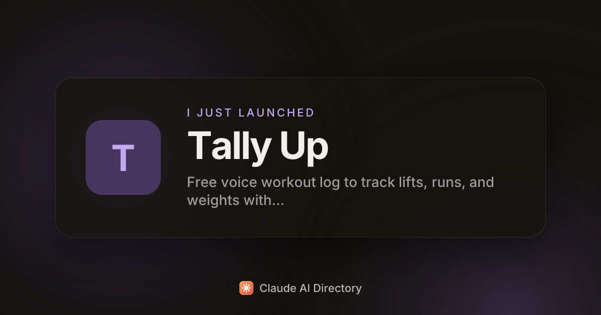 Tally Up launched on Claude AI Directory