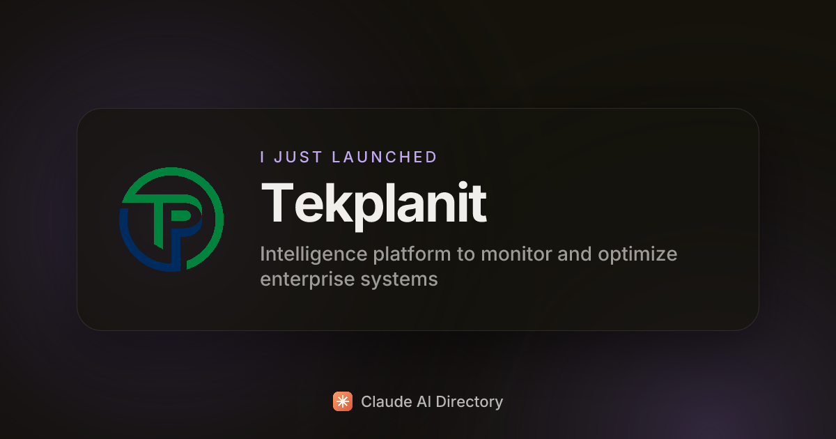 Tekplanit launched on Claude AI Directory