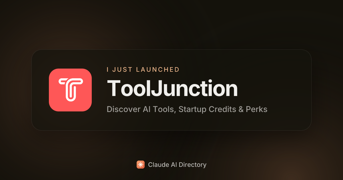 ToolJunction launched on Claude AI Directory