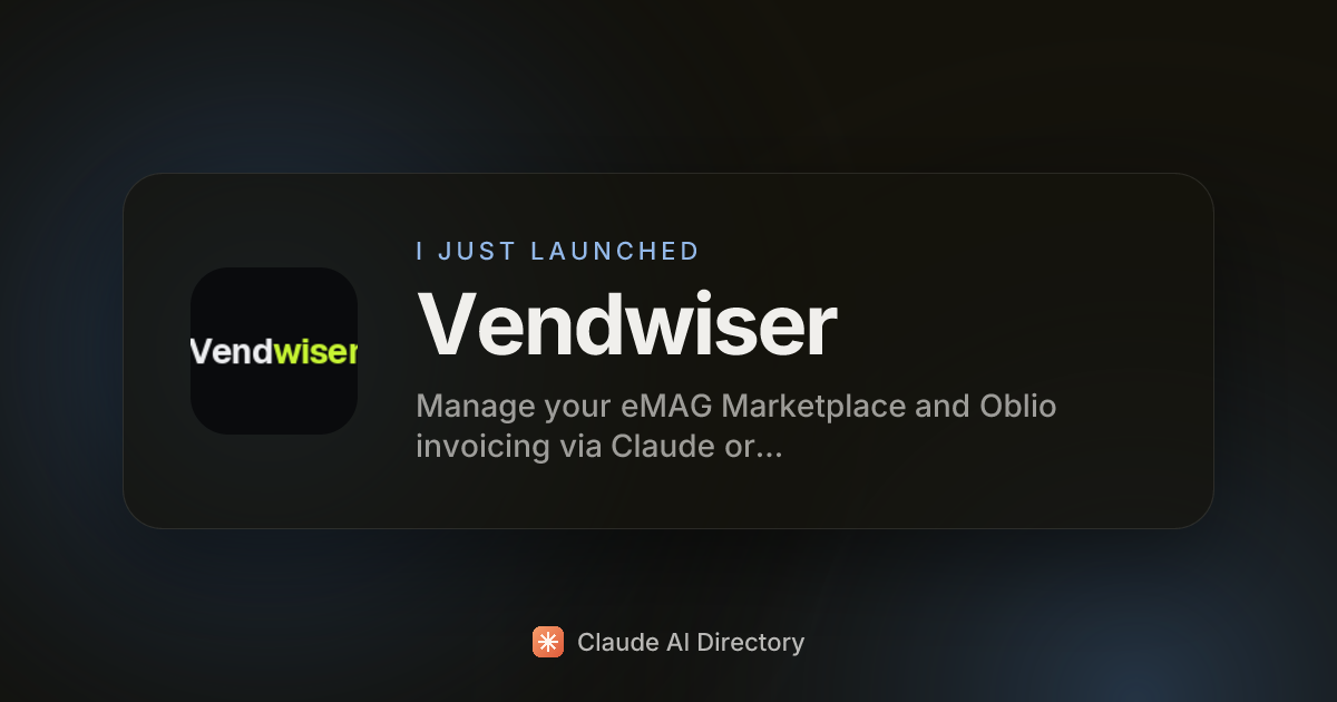 Vendwiser launched on Claude AI Directory