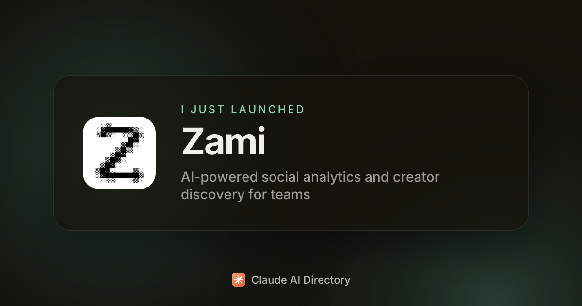 Zami launched on Claude AI Directory
